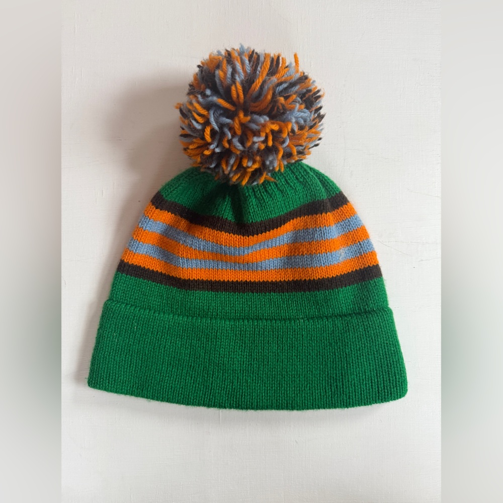 VINTAGE IKS ASPEN Knit Beanie POM Hat- Made In Scotland Nordic Retro Colorful